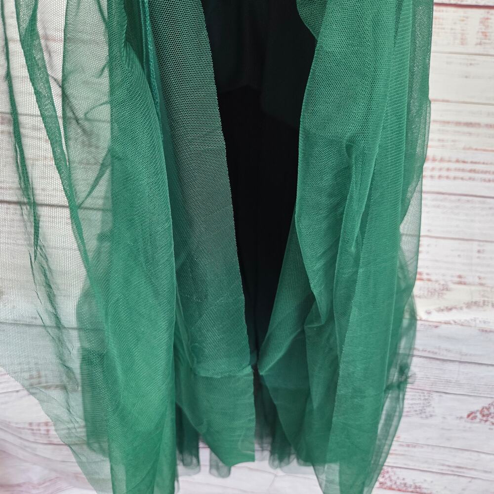 Pretty Garden Emerald Green MIdi Dress 2XL Tier Chiffon Whimsigoth Forest Fairy - Picture 8 of 16